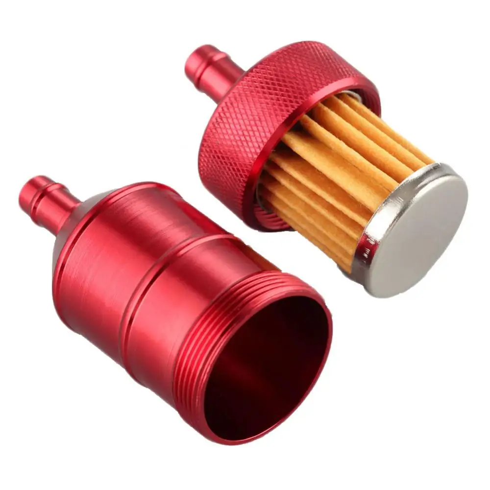 Universal Aluminium Alloy 8mm Oil Gas Fuel Filter Cleaner for Motorcycle Pit Dirt Bike ATV Change Oil Filter