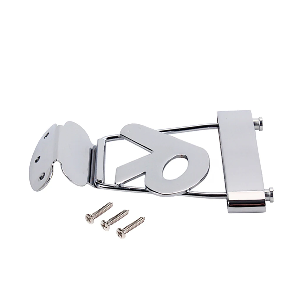 Acoustic Guitar Bass Accessories of 6 String Tailpiece Bridge Chrome R Trapeze Silver, Easy to Install