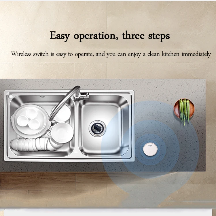 كسارة E50 التلقائي بالكامل الغذاء النفايات موتور تيار مباشر المعالج المنزلية عالية التكلفة الأداء كسارة المطبخ بالوعة المطبخ النفايات Cru