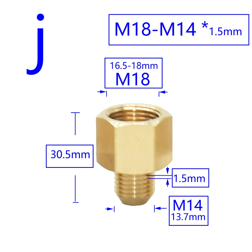 Messing Männlich Weiblich 1/2 "M14 M18 M22 3/8" Gewinde Anschluss Zahn Pitch 1,5mm Kupfer Wasserhahn Waschen maschine Bad Koppler – Detail 13