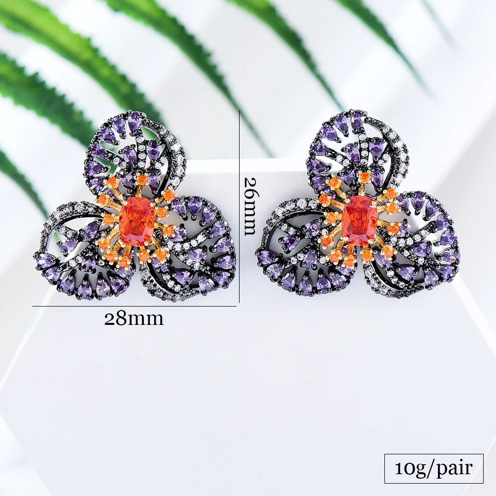 KellyBola Luxury Charm Flower Pendant Earrings Women's Wedding Banquet Daily Anniversary Jewelry Accessories High-quality