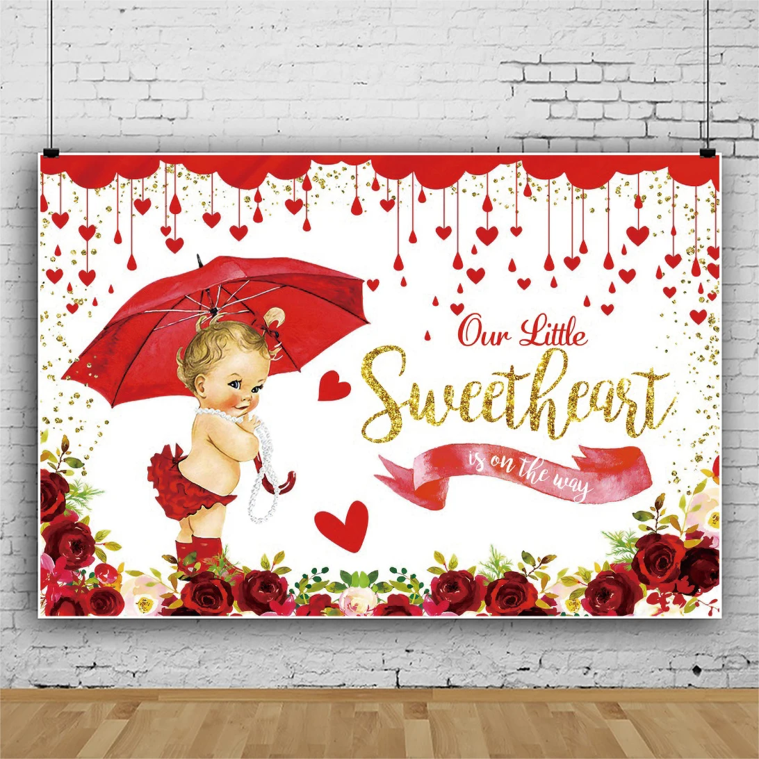 خلفية صور لحفلة الوليد على شكل قلب صغير خلفية لصور استحمام الطفل بأزهار الورد الأحمر بورتريه تصوير دعائم خلفية عائلية