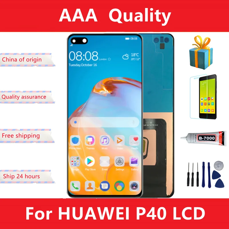 

TFT 6.1'' P40 Display Screen With Frame For HUAWEI P40 ANA-AN00 TN00 NX9 LX4 LCD Display Touch Screen Digitizer Assembly