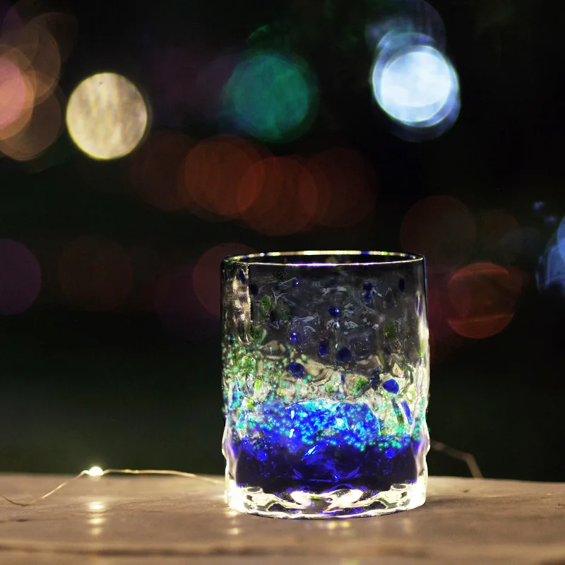 

Starry Sky Luminous Cup Handmade Japanese Colored Glass Couple Cold Water Cup Galaxy Fluorescent Cup Beer Wine Bar Counter Tool