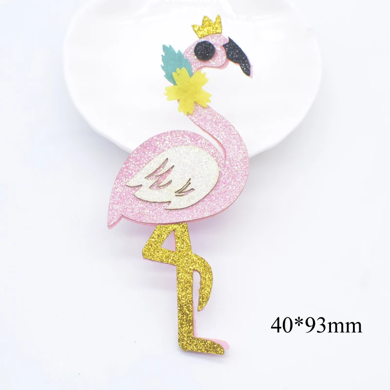 10Pcs Padded Kawaii Unicorn Swan Flamingo Applique for DIY Clothes Hat Sticker Headwear Hair Clips Bow Accessories Patches