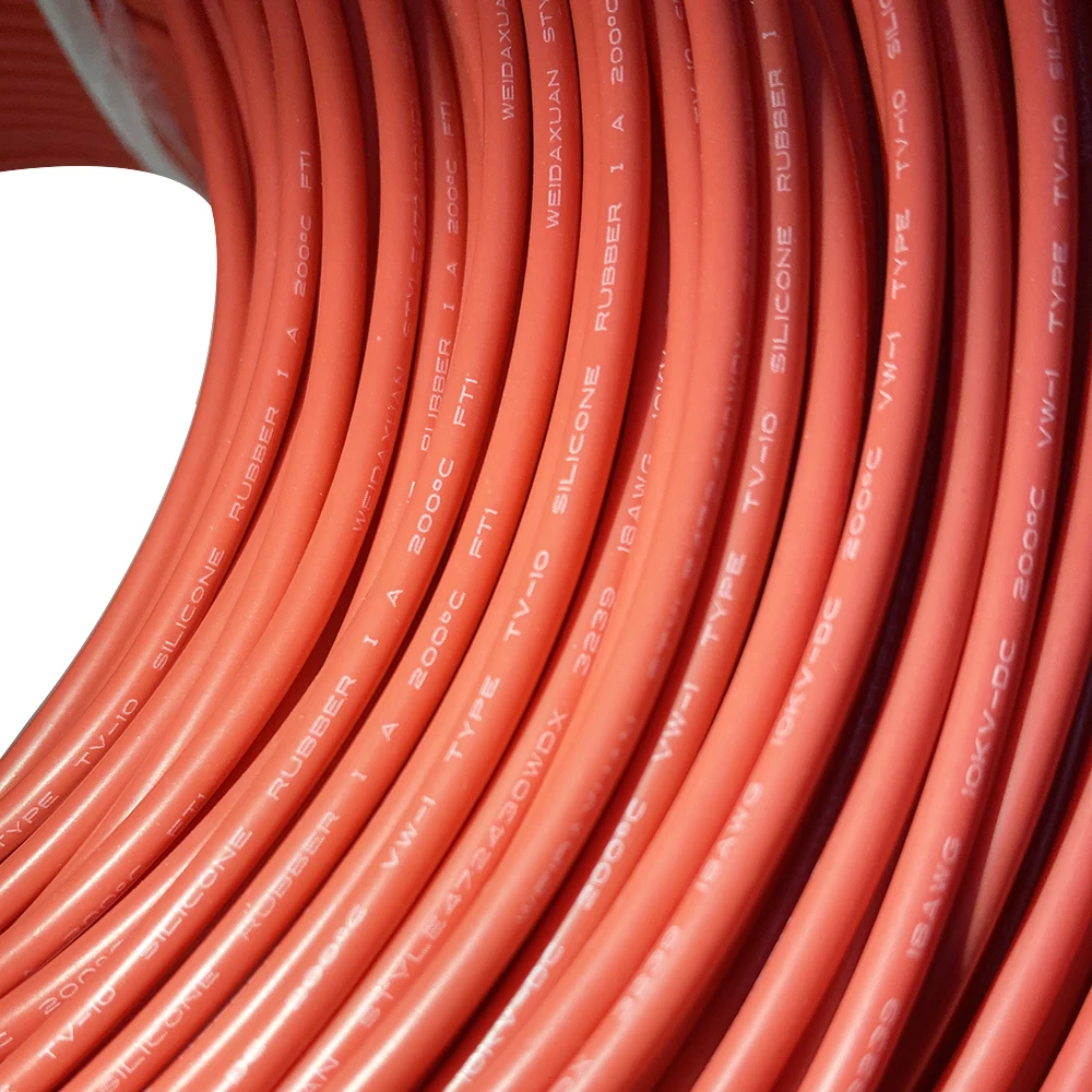 Soft Silicone High Voltage Wire 18awg 20awg 22awg DC High Temperature Resistant 3KV 10KV Insulation Ignition High-tension Cable