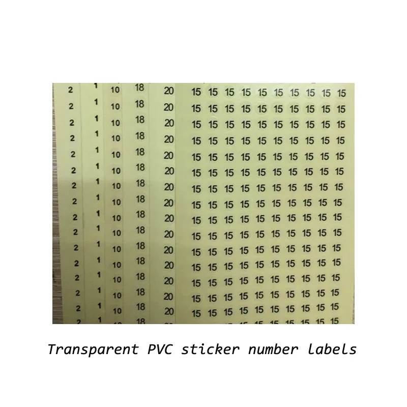 Transparent PVC Sticker Size Labels 1-30 Number Garment Clothes Accessories Size  0.8cm Diameters 1500pcs/a lot