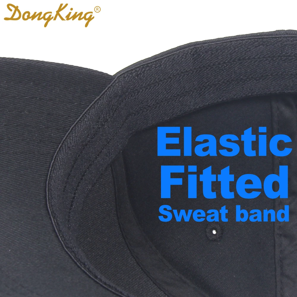 DongKing New Flex Cap Solid Fitted Cotton baseball Caps Elastic Sweat Band Original Classic Hats Sun Hat Curved Visor Normal