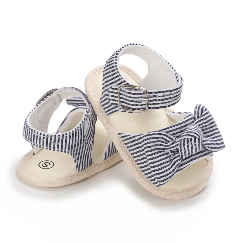 2022 New Baby Shoes Girls Multicolor Bow Summer Sandals Soft Sole Non-Slip First Walkers Casual Walking Shoes