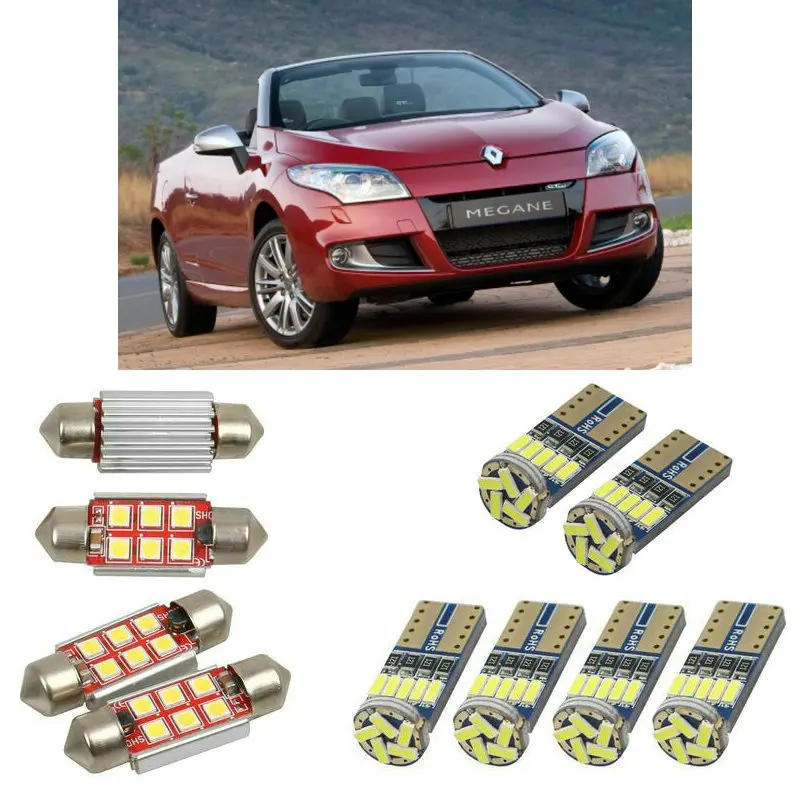 

Interior led Car lights For Renault megane cc ez01 cabrio 2010 car accessories boot light License Plate Light 12pc