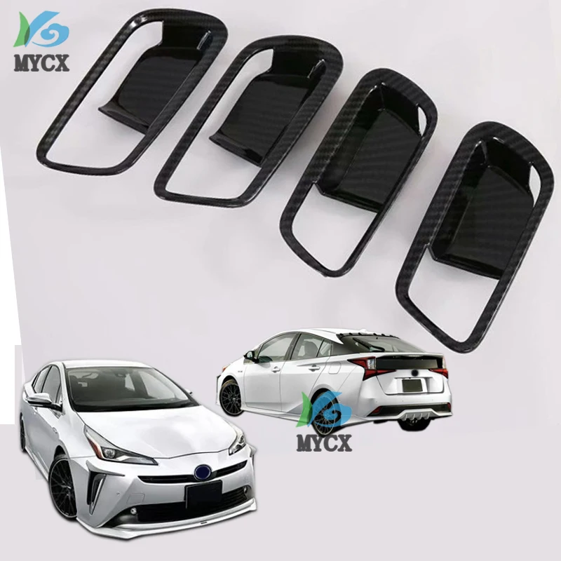 

For Toyota Prius 2019 2020 Inner Door Handle Bowl Cover Trim Moulding Sticker Interior Accessories ABS Carbon Fiber
