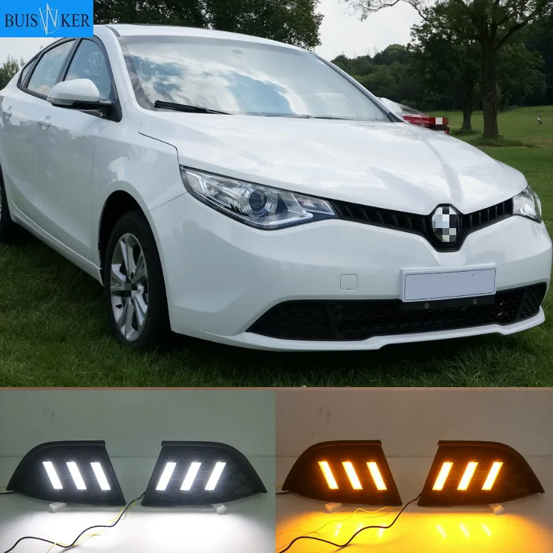 

2pcs LED White Turn Signal Light Amber Fog Lamp Car Styling 12V Day Light for MG GT 2014-2017 Daytime Running Light