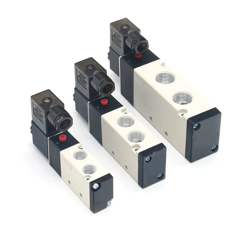 Pneumatic Valve Electric Solenoid Valve 4v410-15 Control Air Gas Magnetic 5 Way 2 Position DC12V 24V AC110V 220V Coil Volt