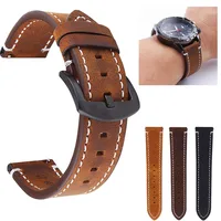 Correa de cuero genuino para reloj Samsung Galaxy, pulsera Retro de 42mm, 46mm, Gear S2, S3, 18, 19, 20, 21, 22 y 24mm