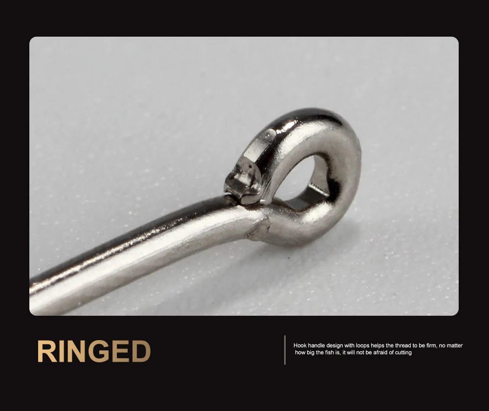 FTK Gebogener SEA Rundhaken 2335 Nickel mit Großem Ring 10 # -20 # 100 Stück/Box Haken aus Norwegen für Jigging-Karpfenangeln, Angelzubehör – Detail 9