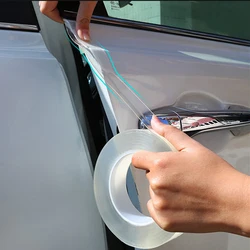 Borde de puerta Universal, pegatinas protectoras para coche, tira anticolisión, Nano cinta a prueba de arañazos, película transparente para umbral de coche