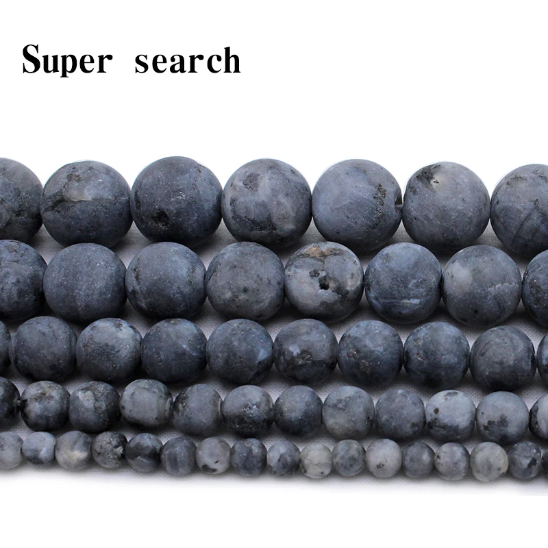 Matte Black Labradorite Stone High quality Synthetic Flash Stone 4/6/8/10/12 MM Round Loose beads Jewelry bracelets making DIY