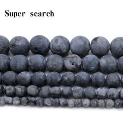 Matte Black Labradorite Stone High quality Synthetic Flash Stone 4/6/8/10/12 MM Round Loose beads Jewelry bracelets making DIY