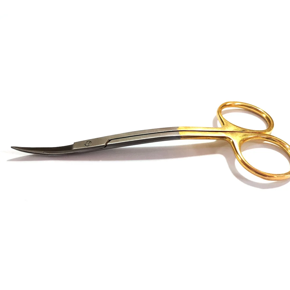 Ciseaux médicaux avec poignée en or, 10 cm