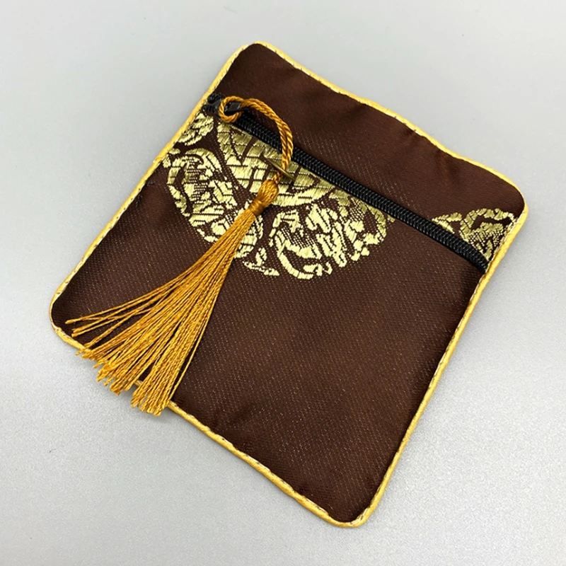 100pcs Chinese style Jewelry bags Packaging Gift Pouch with tassels 11.5x11.5cm size empty storage bags