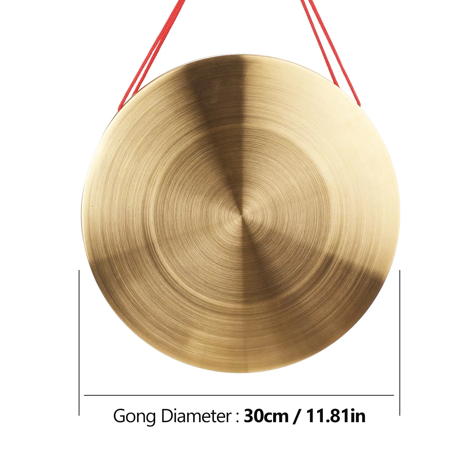 22 / 30 cm Hand Gong Cymbals Brass Copper Gong Chapel Opera Percussion Instrument with Round Play Hammer