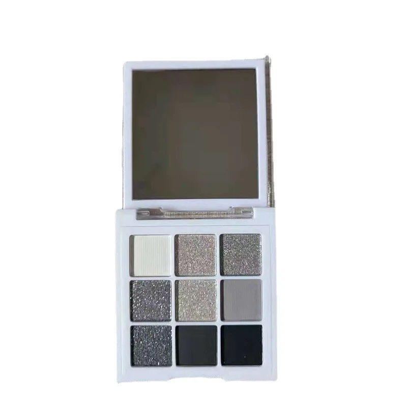 

9 Colors Smoky Makeup Private Label Eyeshadow Palette Wholesale No Label Matte Cement Gray Black Shimmer Cosmetics Eye Shadow