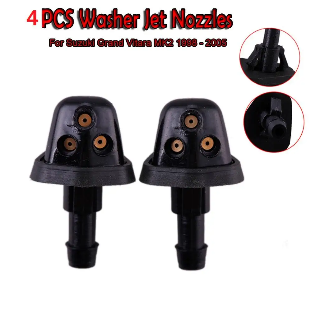 4Pcs/lot Front Windshield Wiper Washer Jet Nozzle For Suzuki Grand Vitara MK2 1998 - 2005