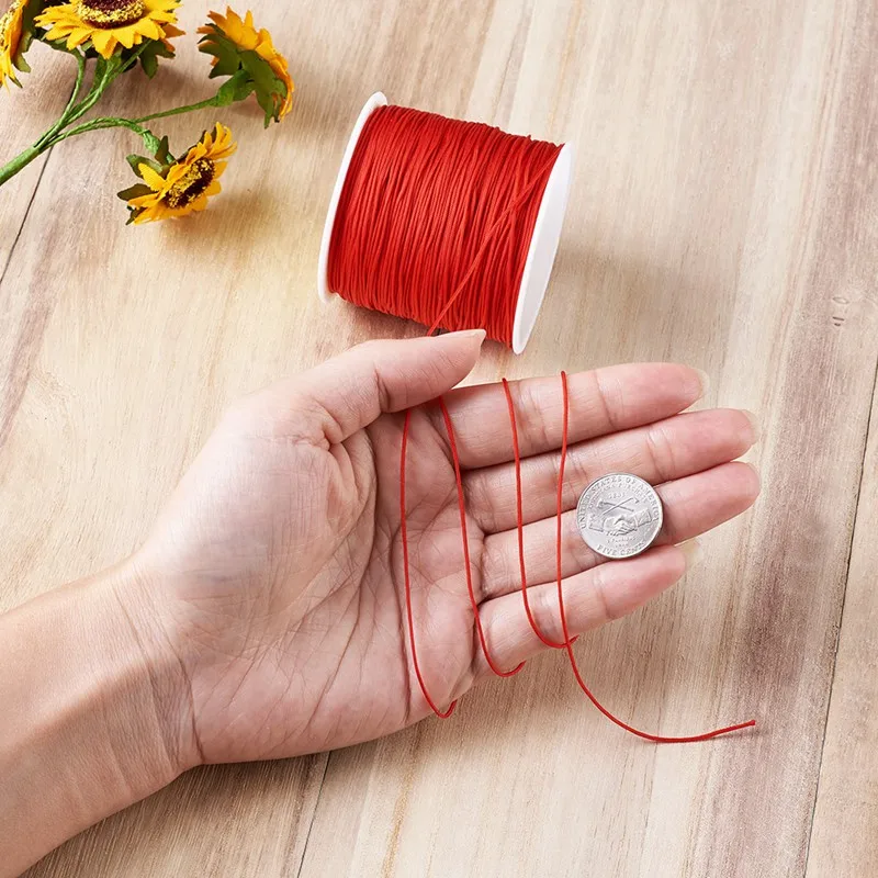 0.5mm 0.8mm Braided Nylon Cord Thread Beading String Rope Shamballa Macrame Thread for Jewelry Making DIY Bracelet Necklace