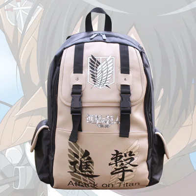 Attack on Titan Fashion PU Backpacks Rucksacks Cartoon Backpack Casual Child Schoolbags Kid Knapsack Unisex New