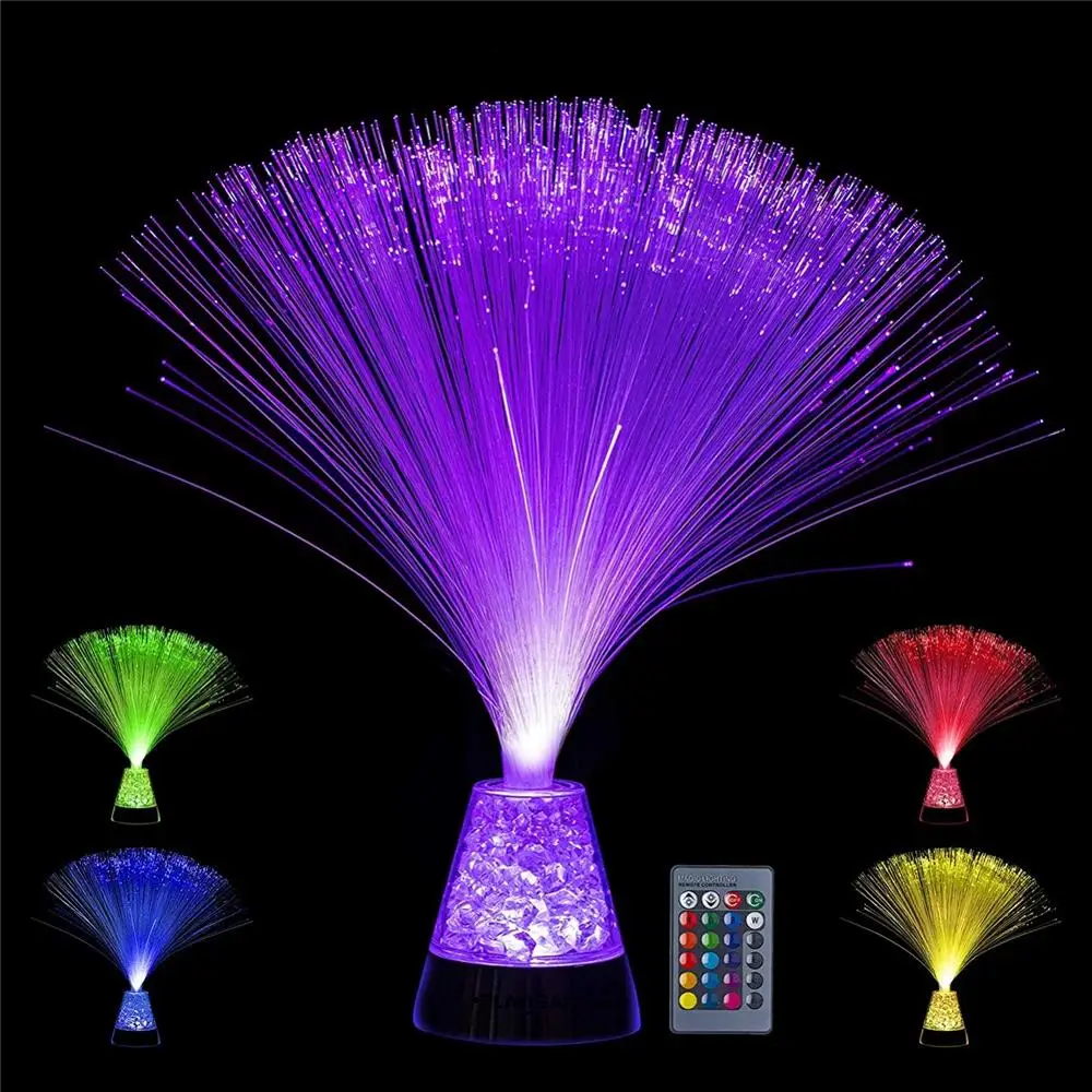 Novelty Autism Calming Relaxing LED Light Lamp Multi-color Fiber Optic Cube Color-changing Atmosphere Lamp