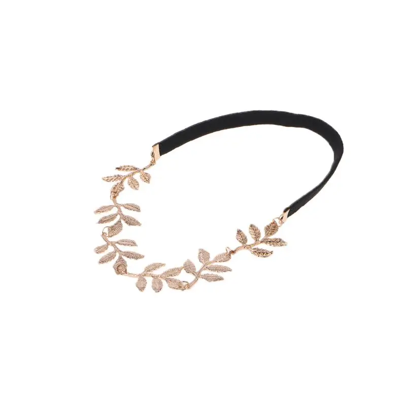 Peace Angel Golden Leaves Elastic Hair Band Headband Vintage