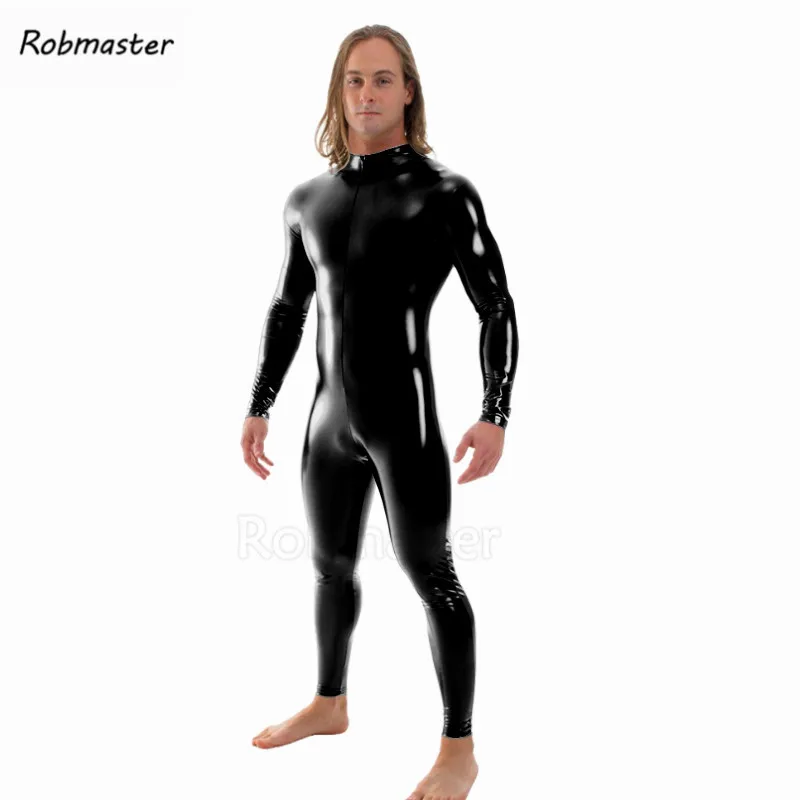 Bodysuit de fecho frontal masculino, dourado, prateado, preto, metálico brilhante, sem cabeça, fato zentai, calças justas de pele personalizadas, unitard