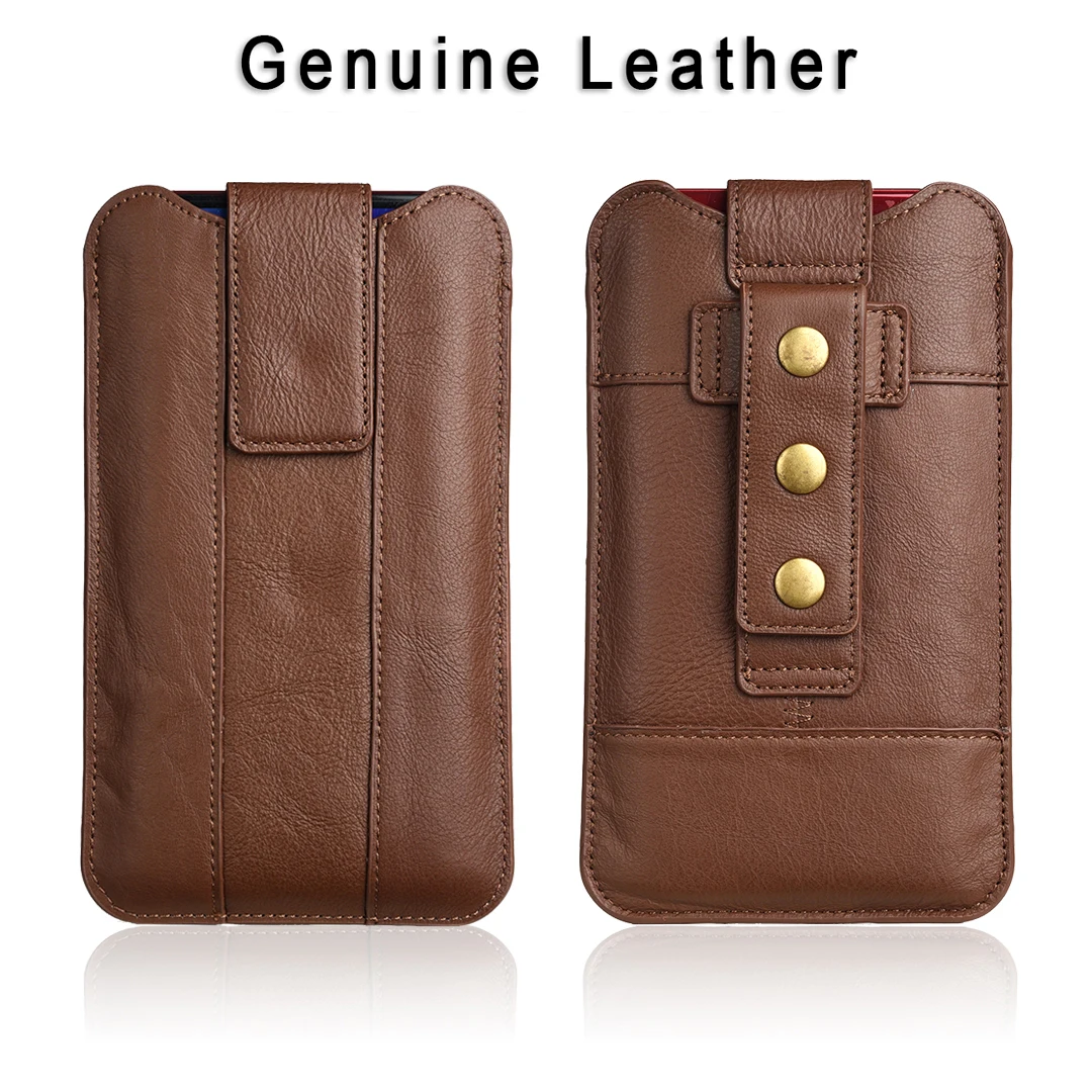 Real Genuine Leather Case Mobile Phone Bag HandBag Belt Clip Waist Holder For iPhone Samsung Xiaomi 7 Pro Men Hand Holster Pouch