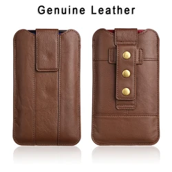 Real Genuine Leather Case Mobile Phone Bag HandBag Belt Clip Waist Holder For iPhone Samsung Xiaomi 7 Pro Men Hand Holster Pouch