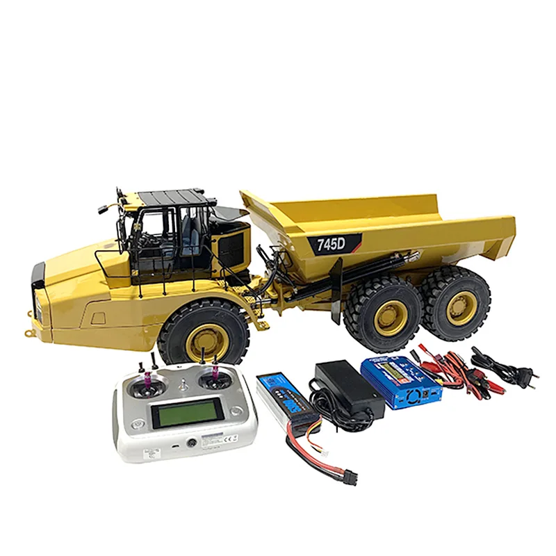 In Stock 1/14 RC Hydraulic Articulated Truck 745D Model Metal Hydraulic Model Hinge Model Truck with Battery Toy Birthday Gift