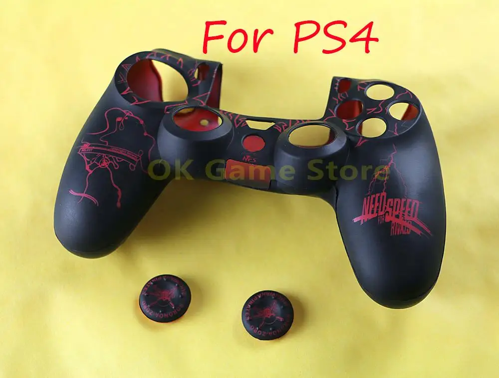 1set Flying Car Soft Silicone Rubber Case For Playstation PS4 Controller Protection Silicone Case With Rubber Cap For PS4