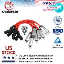 Carbole 8mm 748UU Spark Plug Wire Set Kits W/Heat Shield For hevy Silverado GMC LS1 LS3 4.8 5.3L D585 UF262