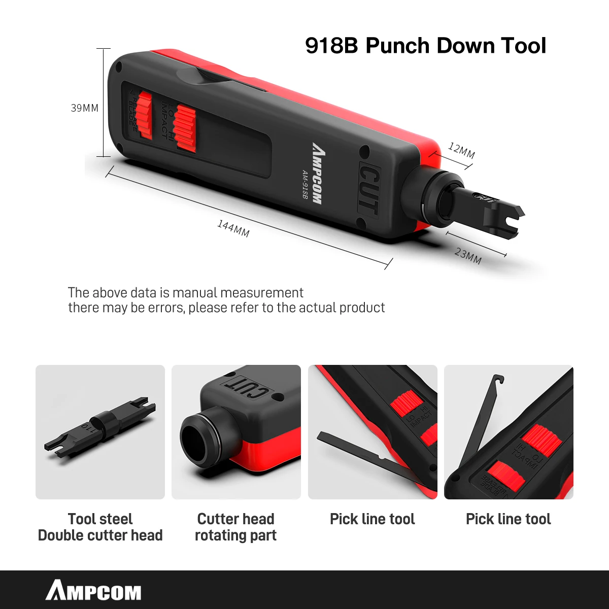 Top Ampcom Netwerk Tool Kit, Lan Tester Rj45 Crimper Cat6 Cat5e Connectoren Rj11 Pons Down Tool Draad Stripper Tang Ethernet