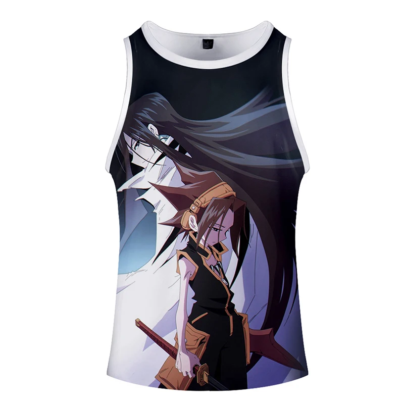 Fashion Harajuku Anime Shaman King Japan Cartoon 3d Bodybuilding Tank Tops Sleeveless Men Women Fitness Vest Casual Cool Clothes