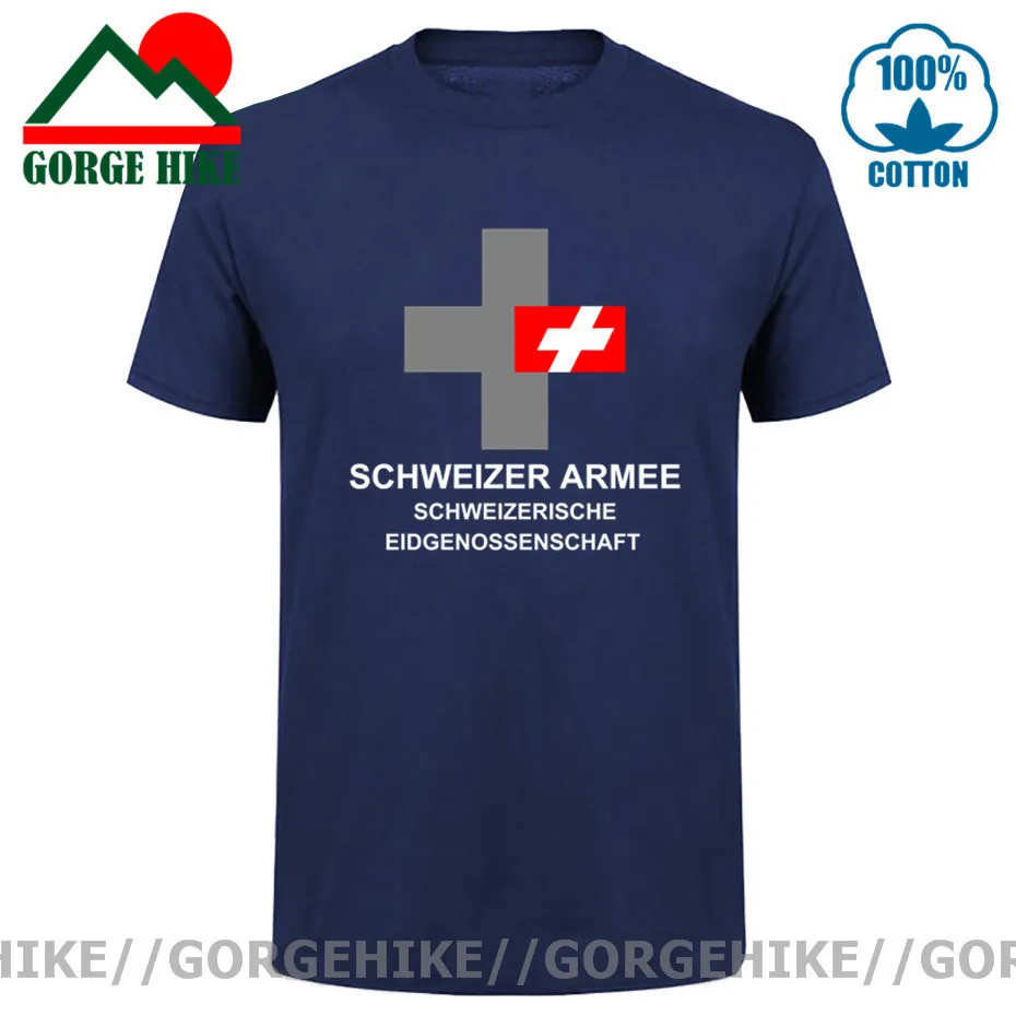 Army Swiss Confederation Switzerland CHE CH Confoederatio Helvetica t shirt new Tops Short sleeve Tactical Military country Tees