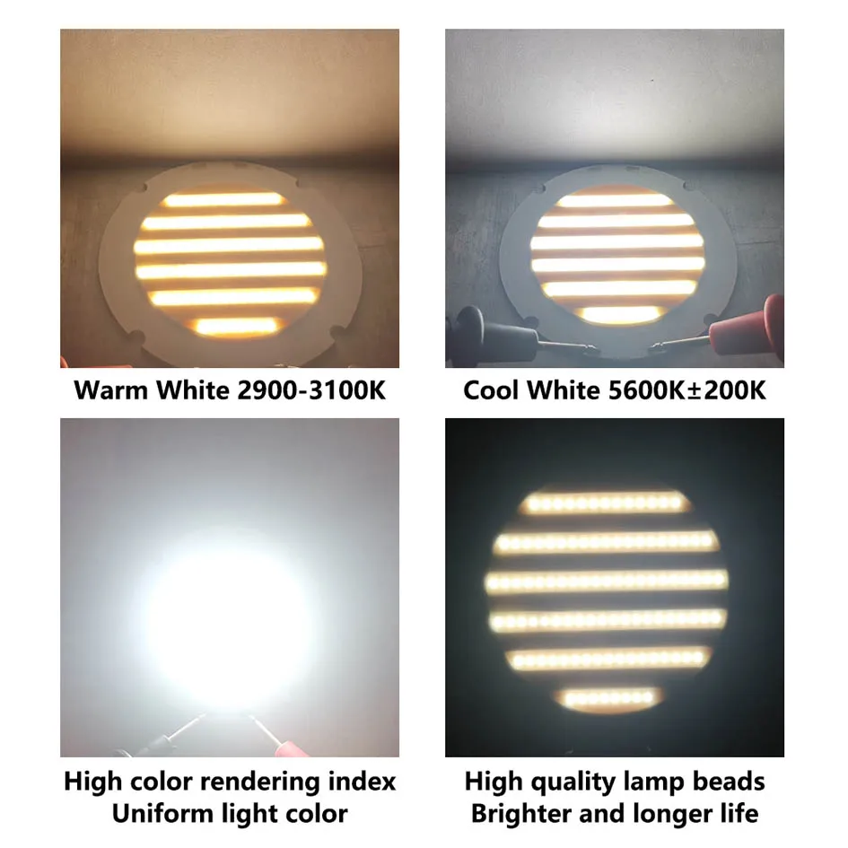 Imagem -06 - Contas de Led de Duas Cores de Alta Potência Chip Cob Diodo Emissor de Luz Quente Branco para Holofote Led Fotografia Luz de Preenchimento 100w 200w Cri95