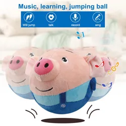 160 músicas gravável porco eletrônico animais de estimação bluetooth falando porco pelúcia saltar bola música criativa dança porco brinquedo crianças presente