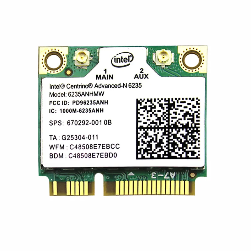 Laptop wireless lan card for Intel 6235 Centrino Advanced-N 6235AN 6235ANHMW WIFI card Bluetooth 4.0 Half MINI PCIe 300 Mbps