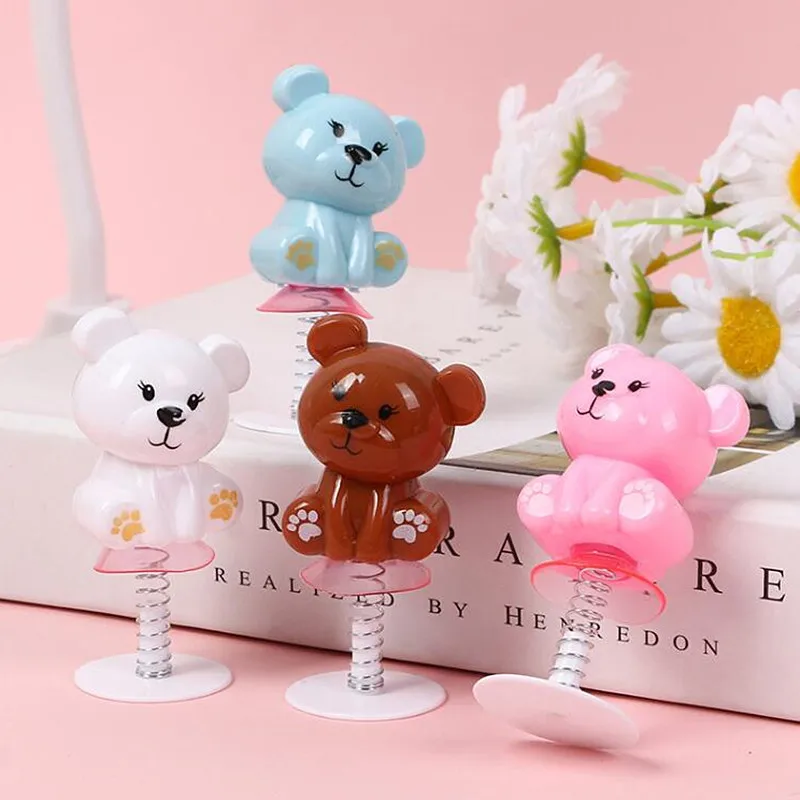 5/10Pcs Cute Mini Bounce Bear Toys Gifts Birthday Party Baby Shower Kids Party Favors Giveaway Jumping Doll Finger Whimsy Game