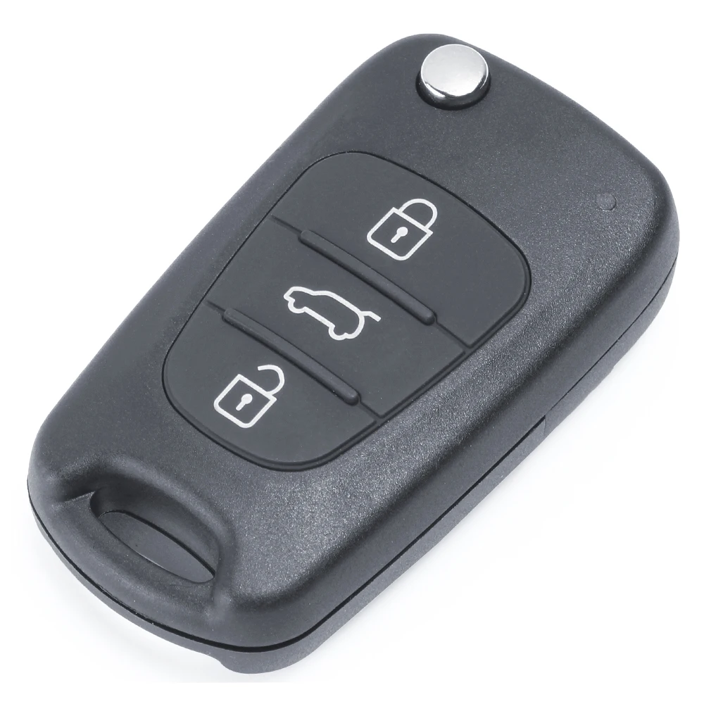 Keyecu Flip Remote Key Fob for Hyundai IX35 I20 I30 2008 2009 2010 2011 2012, 3 Button 433MHz ID46 Chip Car Key