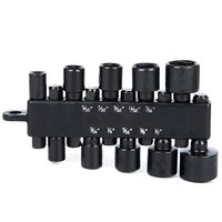 BROPPE 10Pcs 1/4 Inch Hex Shank Power Nut Driver Drill Bit Set Metric / Imperial Socket Wrench Screw Screwdriver