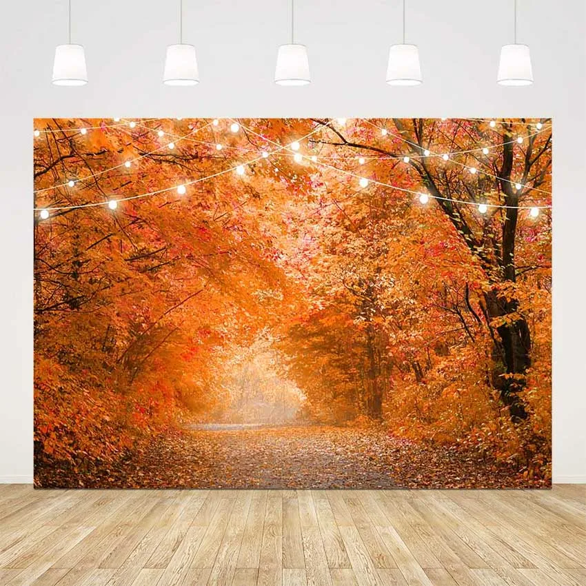 

Photography backdrop autumn forest background for photo studio fall thanksgiving maple leaves photo booth background photocall