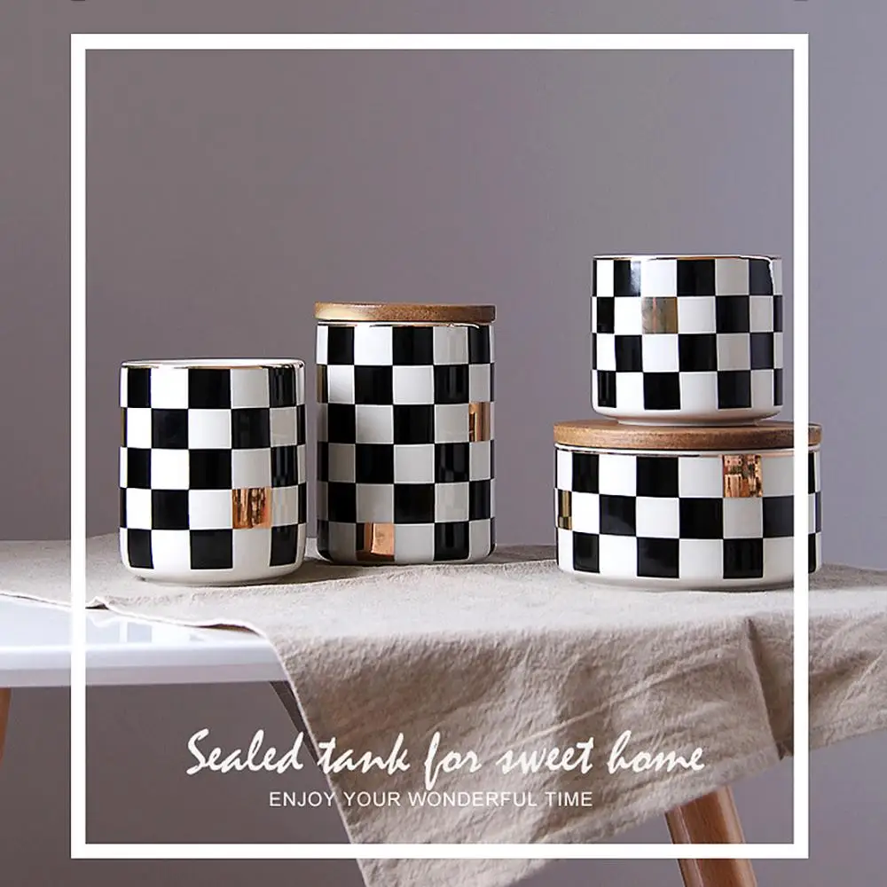 Nordic Storage containers with lid Bottles Jar Bottle Tins Sealed Tea Boxes Storage reservoir Home decor kitchen accessories