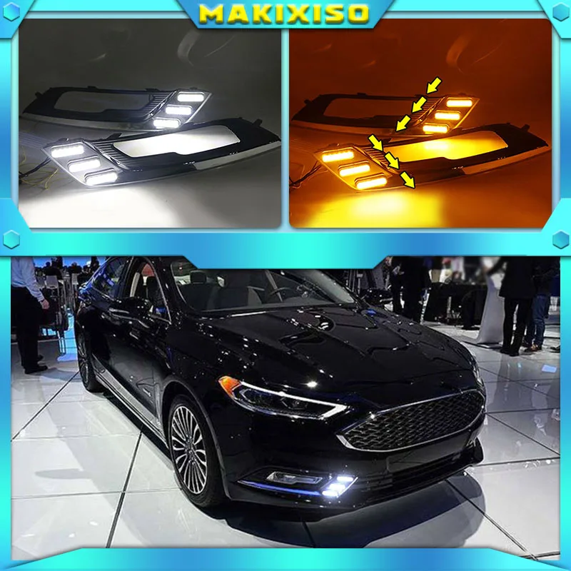 

1set for Ford Fusion Mondeo 2017 2018 LED DRL Fog lamp Daytime Running Light Daylight Waterproof Styling light