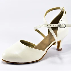 Evkoodance Women Dance Shoes White Satin Woman Ballroom Comfortable Latin Dance Shoes 7cm Heel DIY Latin Salsa Shoes On Sale